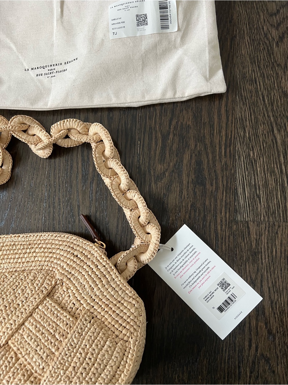 [New with Tags] Sezane Isabelle Bag in Natural Woven Raffia - Picture 4 of 10
